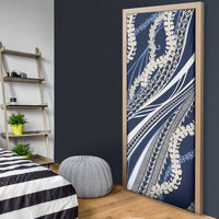 Polynesian Puakeniken Pikake Twisted Lei Door Cover Navy Blue - Polynesian Pride