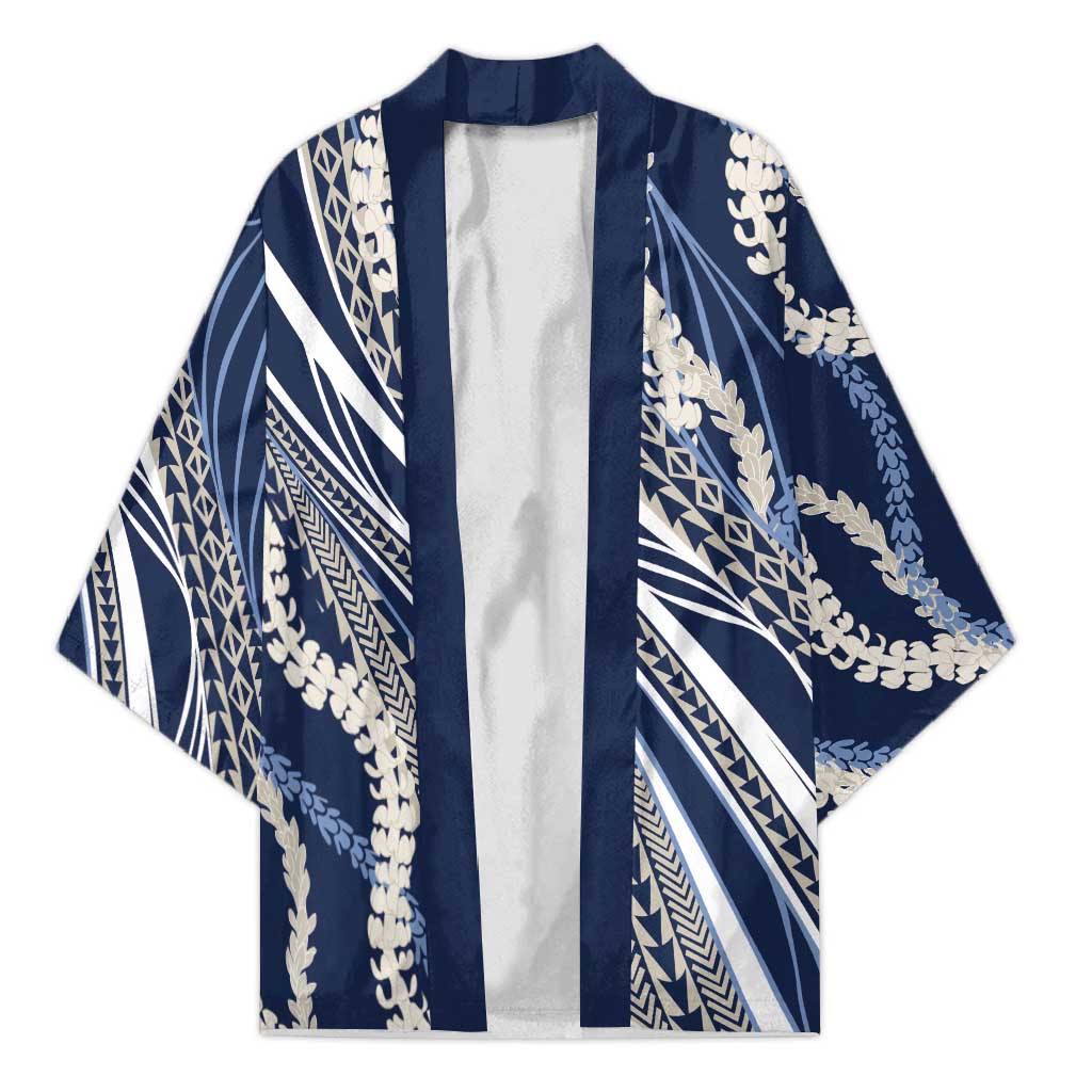 Polynesian Puakeniken Pikake Twisted Lei Kimono Navy Blue LT7 Unisex Navy Blue - Polynesian Pride