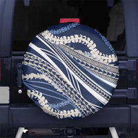 Polynesian Puakeniken Pikake Twisted Lei Spare Tire Cover Navy Blue - Polynesian Pride