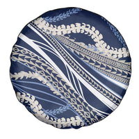 Polynesian Puakeniken Pikake Twisted Lei Spare Tire Cover Navy Blue - Polynesian Pride