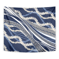 Polynesian Puakeniken Pikake Twisted Lei Tapestry Navy Blue - Polynesian Pride