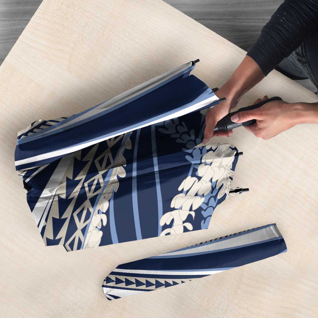 Polynesian Puakeniken Pikake Twisted Lei Umbrella Navy Blue - Polynesian Pride
