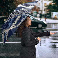 Polynesian Puakeniken Pikake Twisted Lei Umbrella Navy Blue - Polynesian Pride