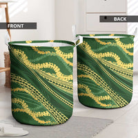 Polynesian Puakeniken Pikake Twisted Lei Laundry Basket Emerald - Polynesian Pride