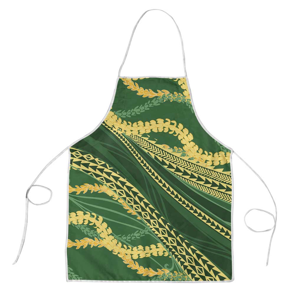 Polynesian Puakeniken Pikake Twisted Lei Apron Emerald - Polynesian Pride