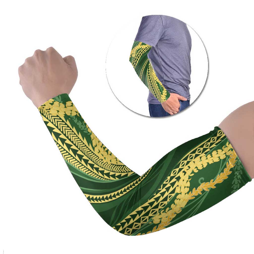 Polynesian Puakeniken Pikake Twisted Lei Arm Sleeves Emerald - Polynesian Pride