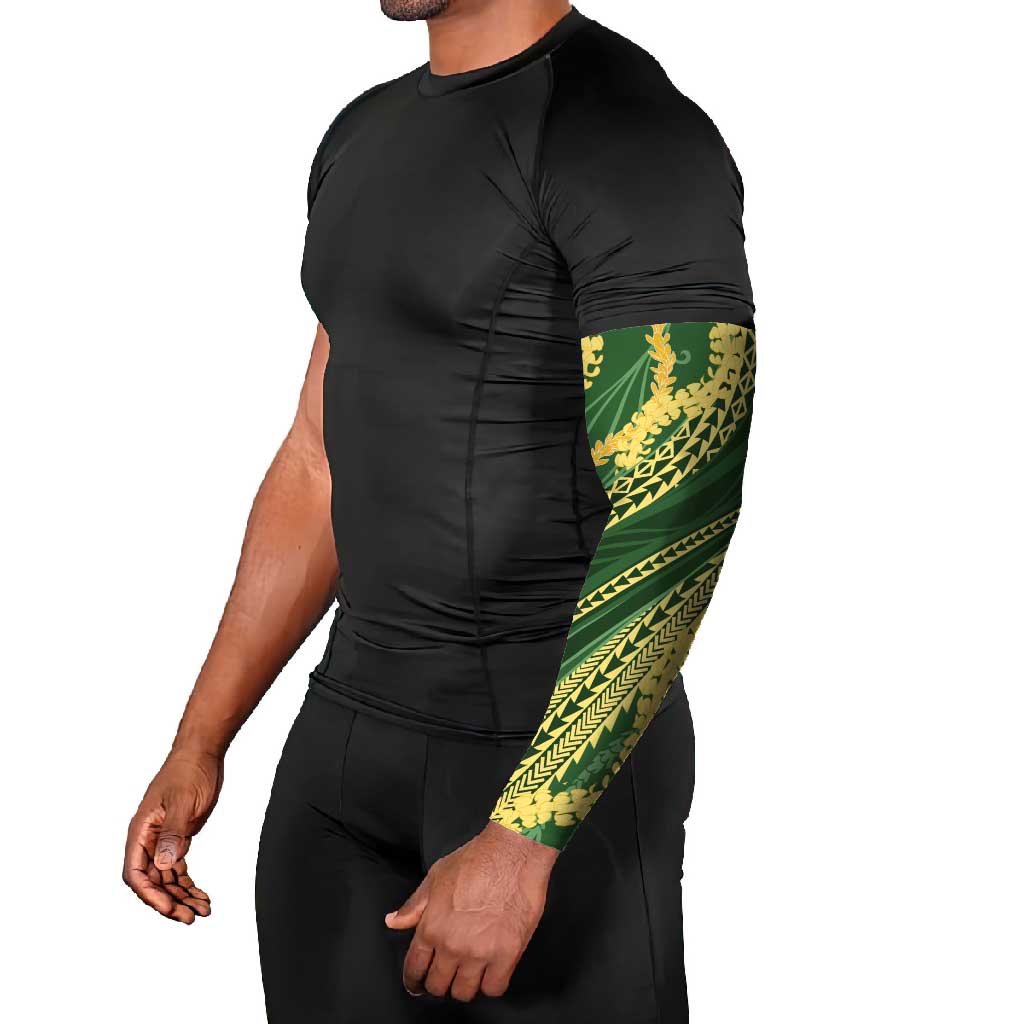 Polynesian Puakeniken Pikake Twisted Lei Arm Sleeves Emerald - Polynesian Pride