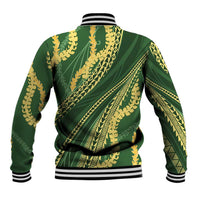 Polynesian Puakeniken Pikake Twisted Lei Baseball Jacket Emerald LT7 - Polynesian Pride