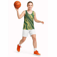 Polynesian Puakeniken Pikake Twisted Lei Basketball Jersey Emerald - Polynesian Pride