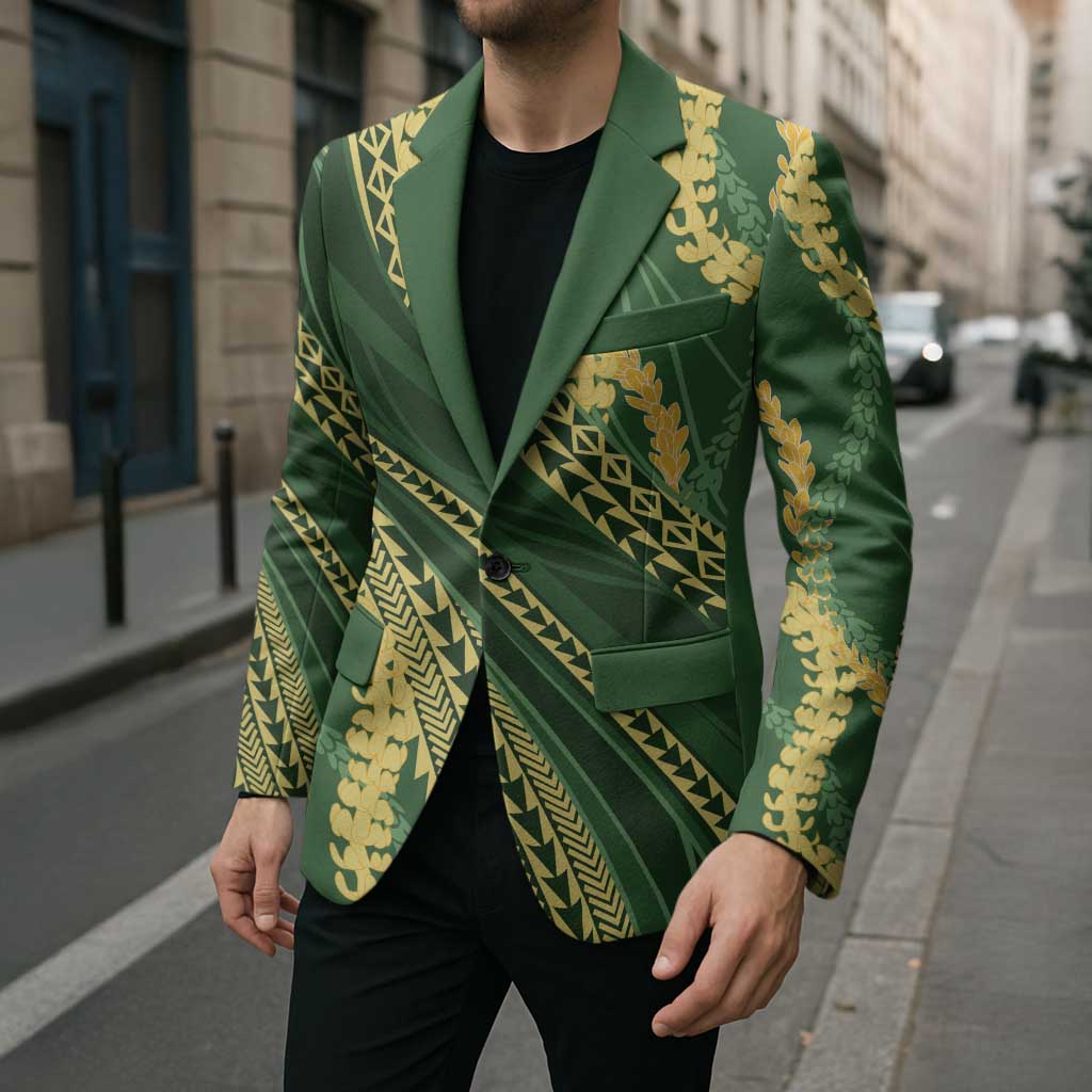 Polynesian Puakeniken Pikake Twisted Lei Blazer Emerald - Polynesian Pride