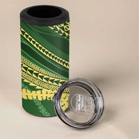 Polynesian Puakeniken Pikake Twisted Lei 4 in 1 Can Cooler Tumbler Emerald - Polynesian Pride