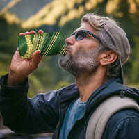 Polynesian Puakeniken Pikake Twisted Lei 4 in 1 Can Cooler Tumbler Emerald - Polynesian Pride