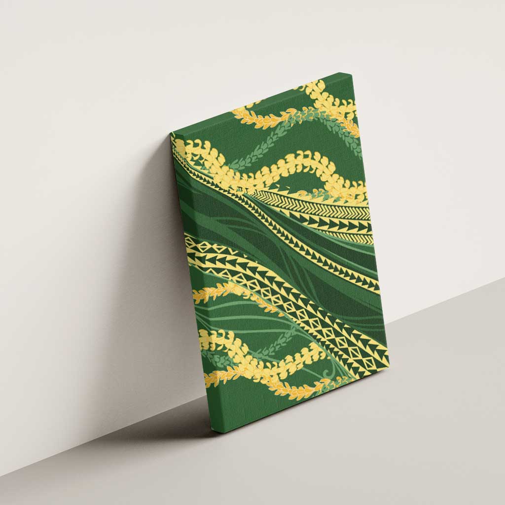 Polynesian Puakeniken Pikake Twisted Lei Canvas Wall Art Emerald - Polynesian Pride