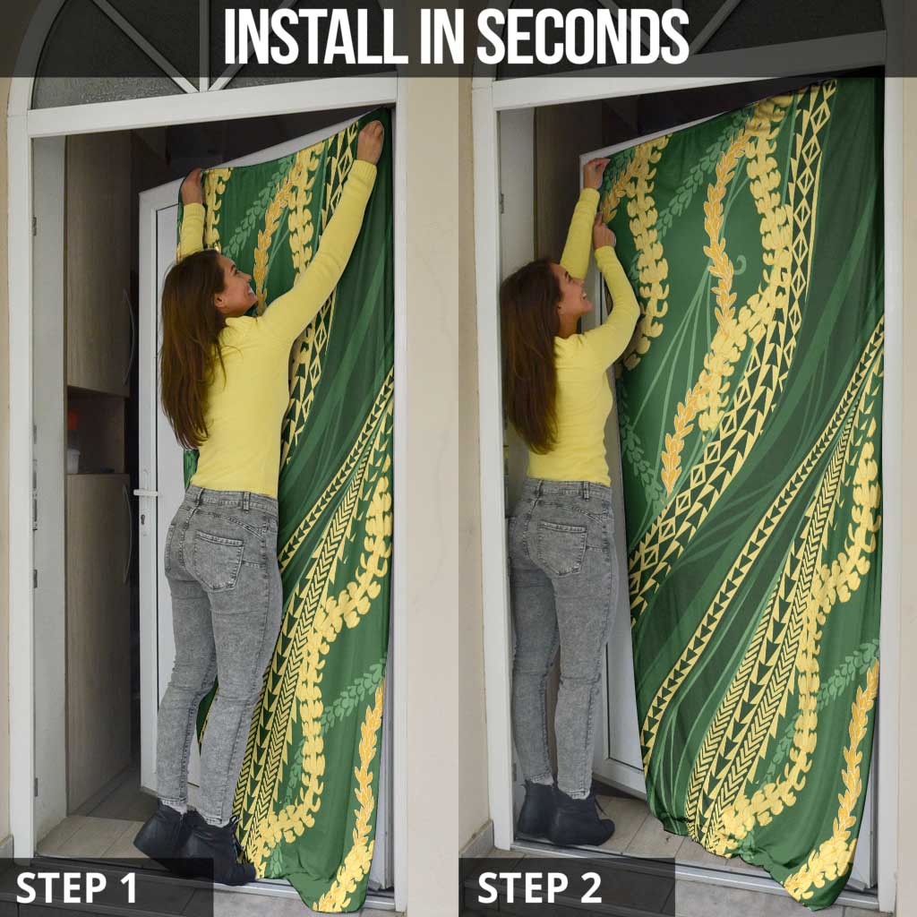 Polynesian Puakeniken Pikake Twisted Lei Door Cover Emerald - Polynesian Pride