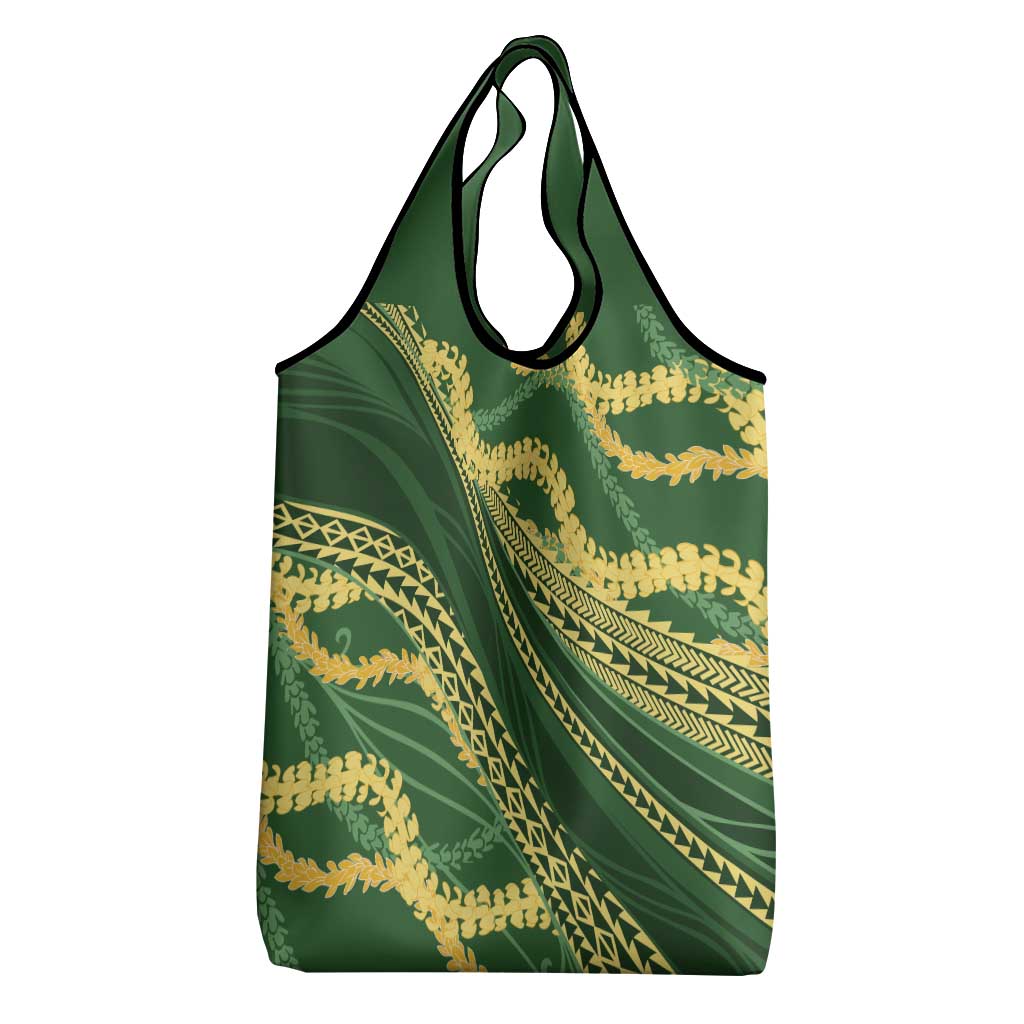 Polynesian Puakeniken Pikake Twisted Lei Grocery Bag Emerald LT7 - Polynesian Pride