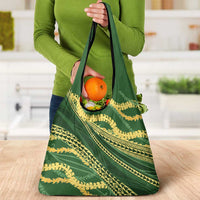 Polynesian Puakeniken Pikake Twisted Lei Grocery Bag Emerald LT7 - Polynesian Pride