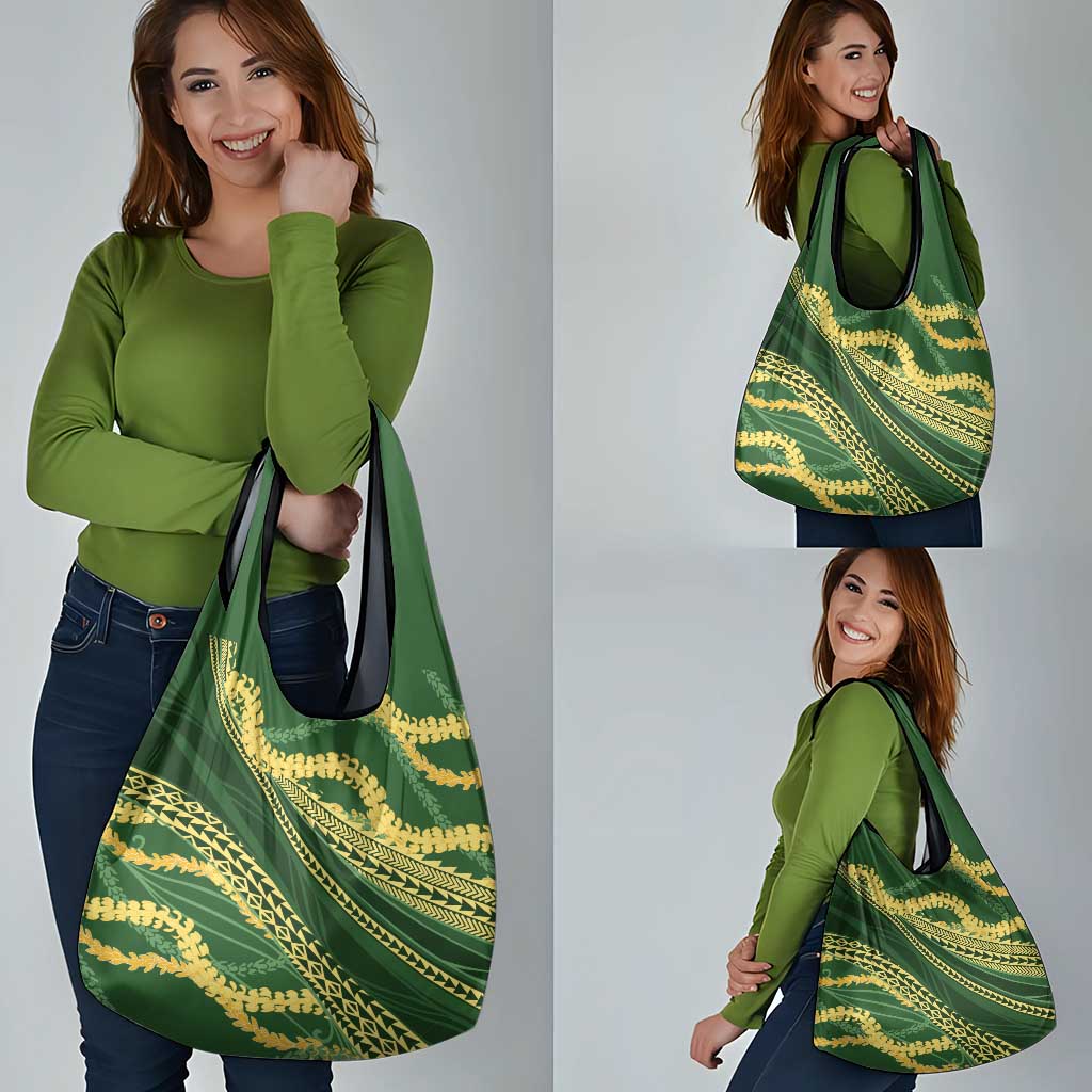 Polynesian Puakeniken Pikake Twisted Lei Grocery Bag Emerald LT7 - Polynesian Pride