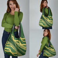 Polynesian Puakeniken Pikake Twisted Lei Grocery Bag Emerald LT7 - Polynesian Pride