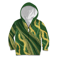 Polynesian Puakeniken Pikake Twisted Lei Kid Hoodie Emerald - Polynesian Pride