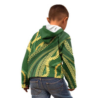 Polynesian Puakeniken Pikake Twisted Lei Kid Hoodie Emerald - Polynesian Pride