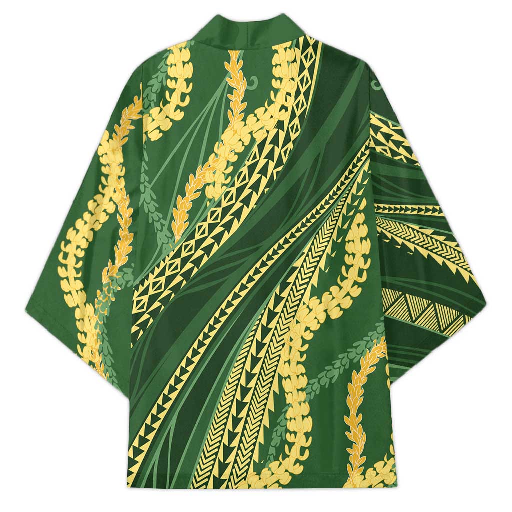 Polynesian Puakeniken Pikake Twisted Lei Kimono Emerald - Polynesian Pride