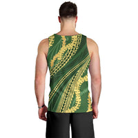 Polynesian Puakeniken Pikake Twisted Lei Men Tank Top Emerald - Polynesian Pride