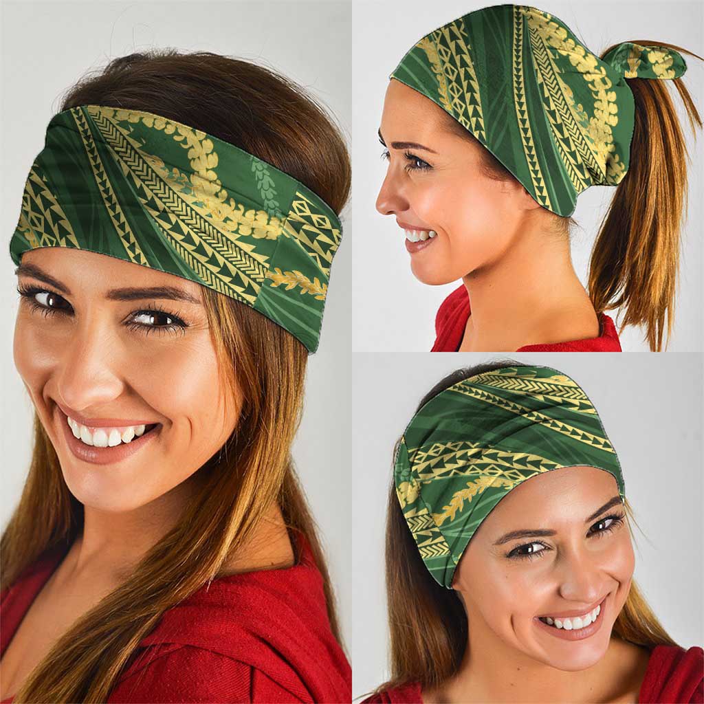 Polynesian Puakeniken Pikake Twisted Lei Neck Gaiter Emerald - Polynesian Pride