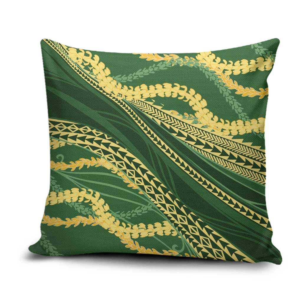 Polynesian Puakeniken Pikake Twisted Lei Pillow Cover Emerald - Polynesian Pride