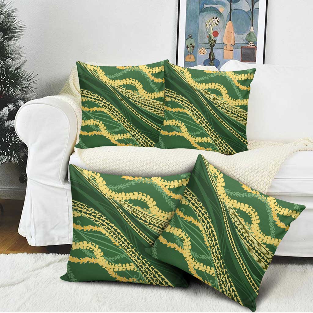 Polynesian Puakeniken Pikake Twisted Lei Pillow Cover Emerald - Polynesian Pride
