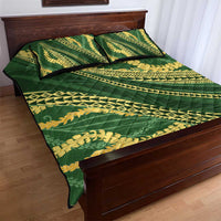 Polynesian Puakeniken Pikake Twisted Lei Quilt Bed Set Emerald - Polynesian Pride
