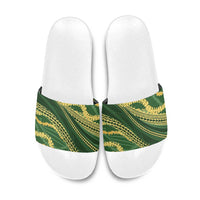 Polynesian Puakeniken Pikake Twisted Lei Slide Sandals Emerald - Polynesian Pride