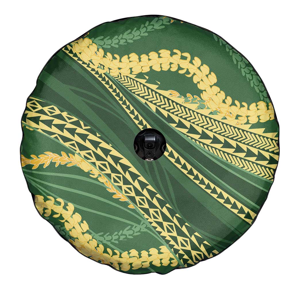 Polynesian Puakeniken Pikake Twisted Lei Spare Tire Cover Emerald - Polynesian Pride