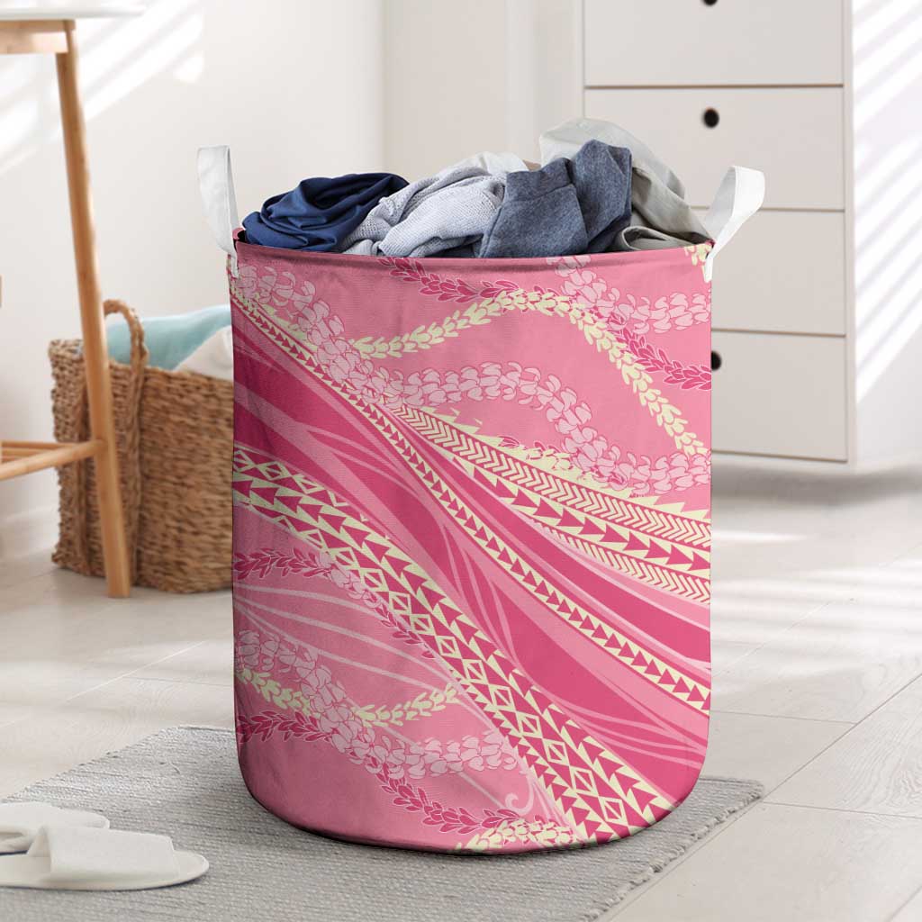 Polynesian Puakeniken Pikake Twisted Lei Laundry Basket Rose Pink - Polynesian Pride