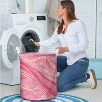 Polynesian Puakeniken Pikake Twisted Lei Laundry Basket Rose Pink - Polynesian Pride