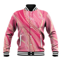 Polynesian Puakeniken Pikake Twisted Lei Baseball Jacket Rose Pink - Polynesian Pride