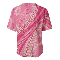 Polynesian Puakeniken Pikake Twisted Lei Baseball Jersey Rose Pink - Polynesian Pride