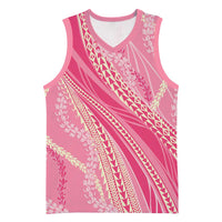 Polynesian Puakeniken Pikake Twisted Lei Basketball Jersey Rose Pink - Polynesian Pride