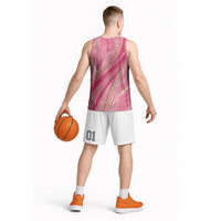 Polynesian Puakeniken Pikake Twisted Lei Basketball Jersey Rose Pink - Polynesian Pride