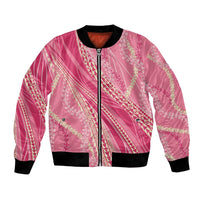 Polynesian Puakeniken Pikake Twisted Lei Bomber Jacket Rose Pink - Polynesian Pride