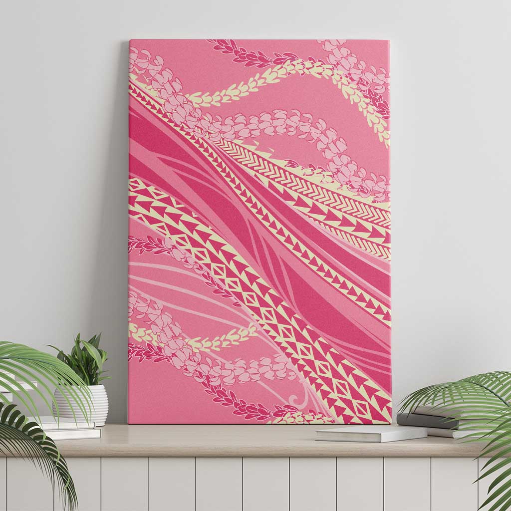 Polynesian Puakeniken Pikake Twisted Lei Canvas Wall Art Rose Pink - Polynesian Pride