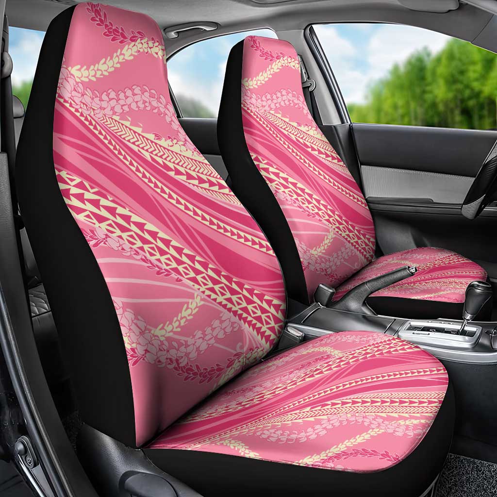 Polynesian Puakeniken Pikake Twisted Lei Car Seat Cover Rose Pink - Polynesian Pride
