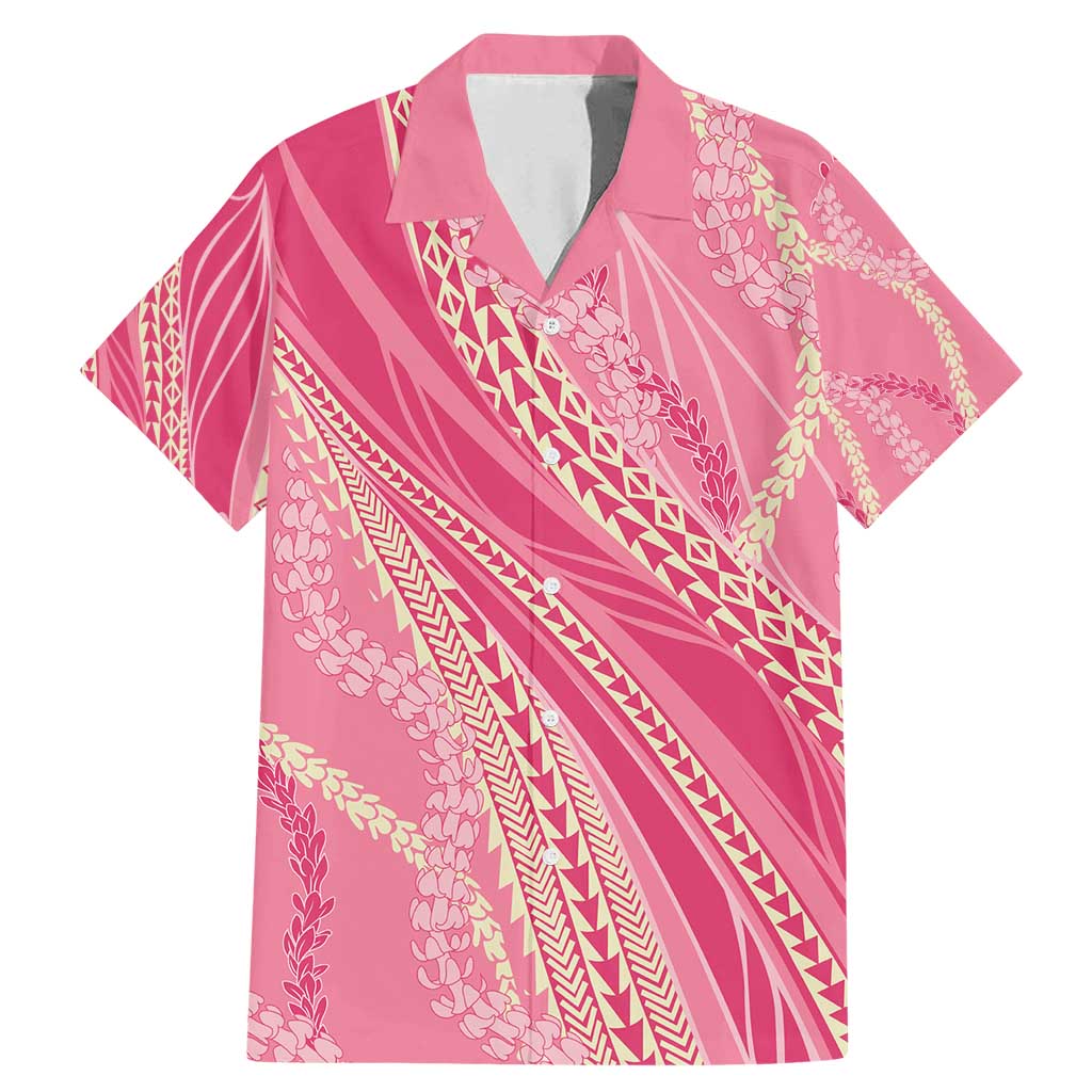 Polynesian Puakeniken Pikake Twisted Lei Family Matching Mermaid Dress and Hawaiian Shirt Rose Pink - Polynesian Pride