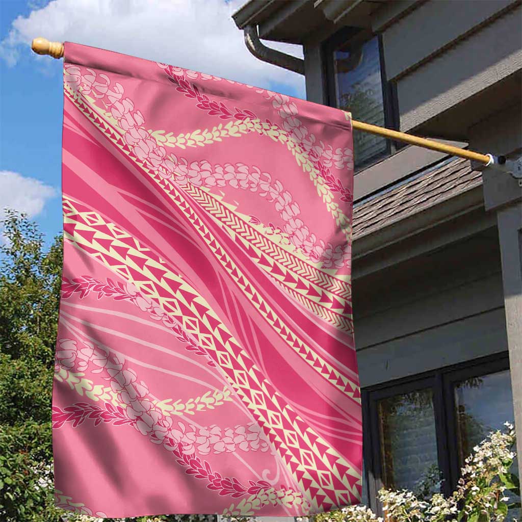 Polynesian Puakeniken Pikake Twisted Lei Garden Flag Rose Pink - Polynesian Pride
