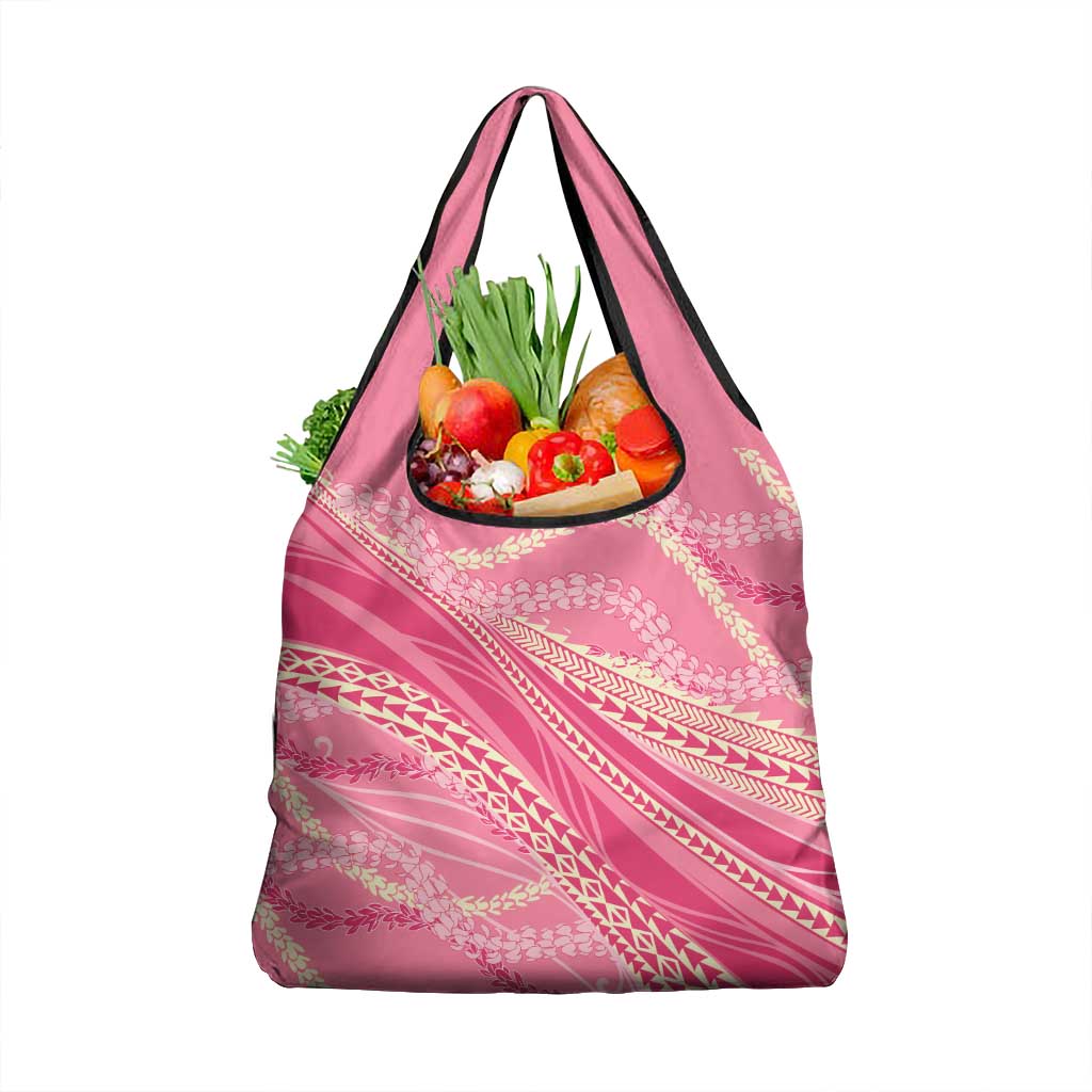 Polynesian Puakeniken Pikake Twisted Lei Grocery Bag Rose Pink - Polynesian Pride