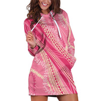Polynesian Puakeniken Pikake Twisted Lei Hoodie Dress Rose Pink - Polynesian Pride