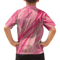 Polynesian Puakeniken Pikake Twisted Lei Kid Hawaiian Shirt Rose Pink - Polynesian Pride