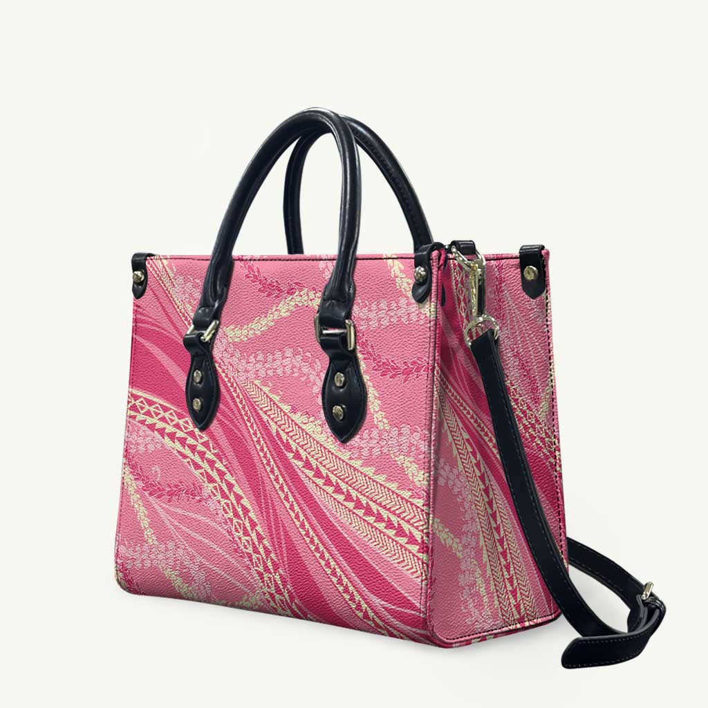 Polynesian Puakeniken Pikake Twisted Lei Leather Bag Rose Pink - Polynesian Pride