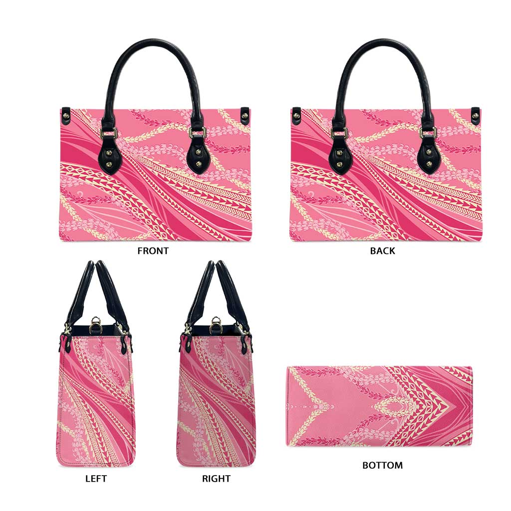 Polynesian Puakeniken Pikake Twisted Lei Leather Bag Rose Pink - Polynesian Pride