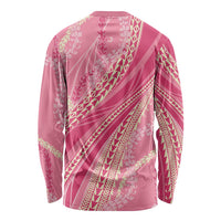 Polynesian Puakeniken Pikake Twisted Lei Long Sleeve Shirt Rose Pink - Polynesian Pride