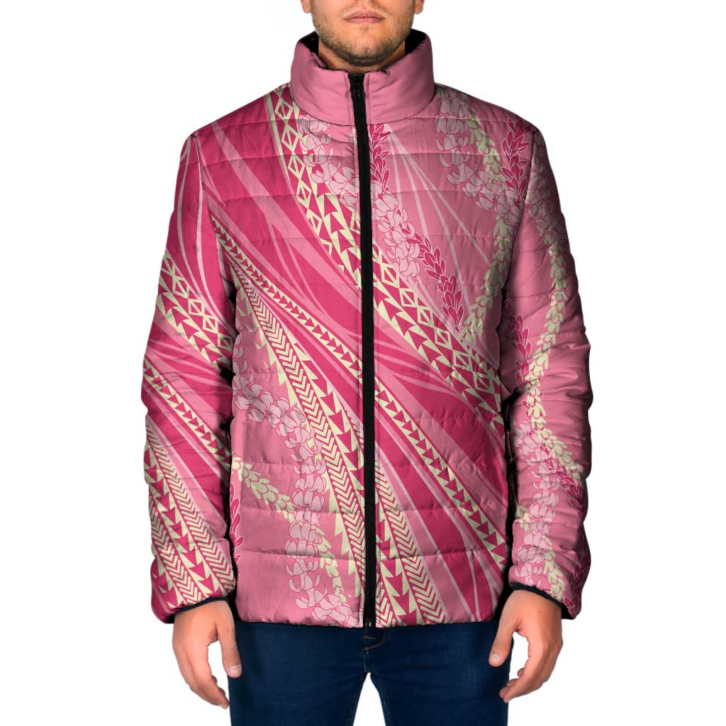 Polynesian Puakeniken Pikake Twisted Lei Padded Jacket Rose Pink - Polynesian Pride